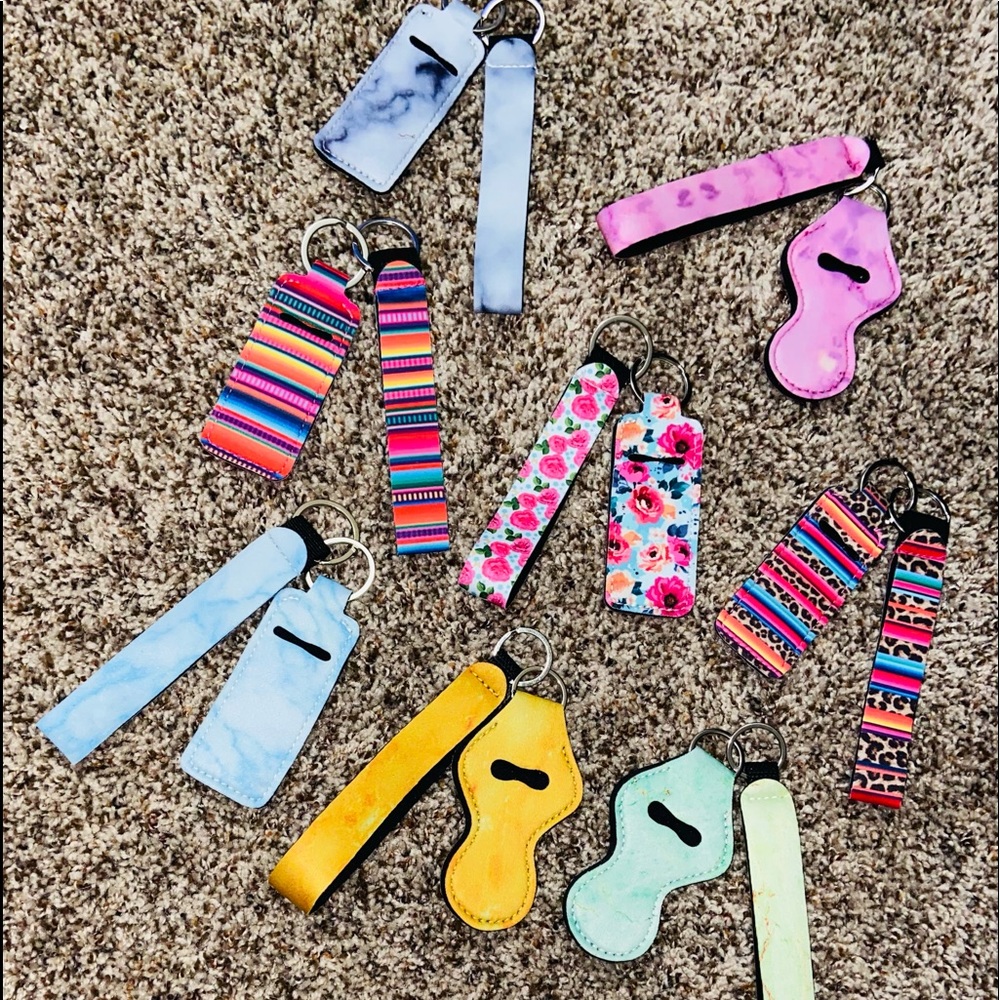 Chapstick and key fob wristlets
